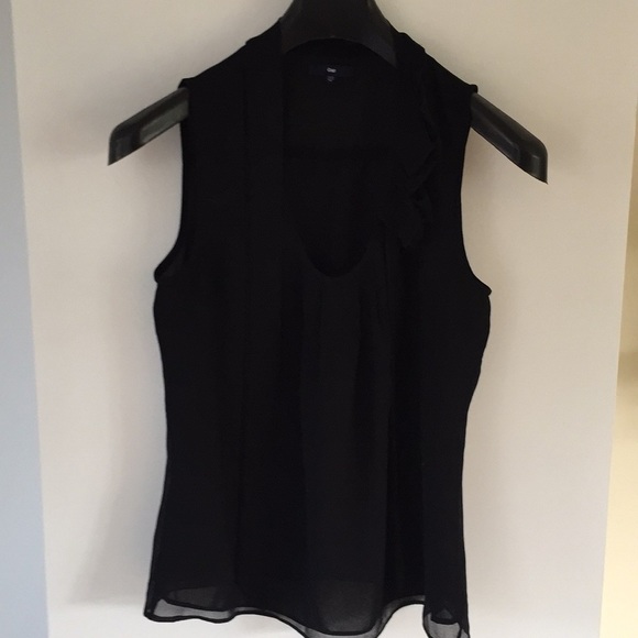 Free with purchase🌷 GAP sheer blouse tie neck size xs ruffle - Picture 2 of 3